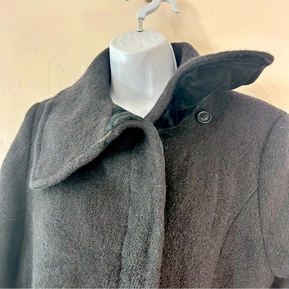 TED BAKER Womens Wool Mohair Blend Black Single Breasted Peacoat TB Size 4 US 8 - Picture 7 of 15